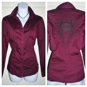 HARLEY DAVIDSON Embroidered Logo Blouse Top